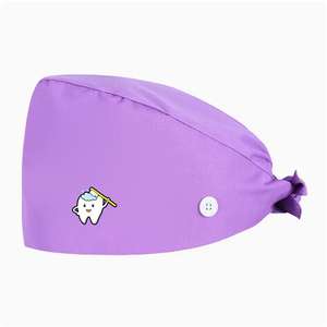 Chapeau chirurgical en coton mignon unisexe pour usage hospitalier, ensembles de blouses - Tissu tissé, marque Dingshang, en stock - Dentiste, esthéticienne, chimiothérapie - Product Image 3
