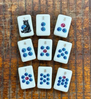 Tuiles de Mahjong Américaines en Acrylique, Dessinées à la Main, Thème Nature, Faune, Plantes, Forêt, Ensemble Complet de 160 Tuiles de Jeu avec Jokers