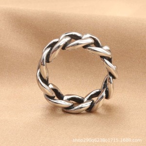yunnique Men's <b>Titanium</b> Steel Chain <b>Ring</b> Retro Silver Color Punk Style Jewelry Gift - Product Image 5