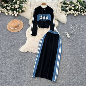 Autumn Women's Suit Casual Women's <strong>Outfit</strong> Long Sleeve Hoodie &amp; Elastic Waist Midi Skirt Stylish Sporty Fall Set <strong>Ladies</strong> 2 Pcs - Product Image 2