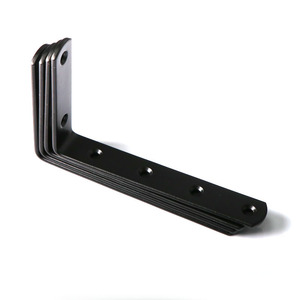 Support d'angle en forme de L noir 125x75mm, support mural en acier pour fixation d'étagères - Product Image 3