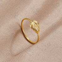 Gemnel dernière conception bijoux hawaii bague feuille d'or