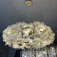 Villa traditionnelle Duplex grand lustre en laiton élégant luxe chambre d'hôtel éclairage hauteur réglable escalier Long pendentif