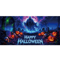 Décorations en papier d'Halloween Garage Buddy, design effrayant pour fêtes en extérieur et en intérieur, arrière-plans photo, décorations murales et de fenêtres - Numérique