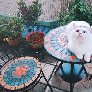 <span class=keywords><strong>Mosaico</strong></span> Giardino Balcone <span class=keywords><strong>Tavolo</strong></span> E Sedia A tre Pezzi Outdoor Patio Terrazza Per Il Tempo Libero di Sollevamento Piccolo cucchiaio di Caffè Set Da Tavola - Product Image 6