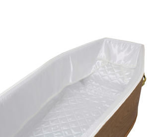 9 Inches Blue Satin Coffin Frill <strong>UK</strong> Market Interior Lining Decoration Taffeta Satin Fabric Funeral Casket Side Panels/Walls - Product Image 3