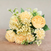 Fabrik-Großhandel Künstlicher Blumenstrauß Seiden-Pfingstrosen-Chrysanthemen-Mischbouquet Hochzeits-Tischdekoration Heim-Deko Kunstblumen
