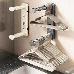 Porte-vêtements télescopique mural à ventouse sans perçage pour vêtements, pantalons et cravates, pour la maison et le balcon - Product Image 3