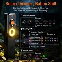 Lampe torche LED de poche UV 365nm 1100LM à faisceau vert, lumières latérales RGB, magnétique, rechargeable, mini, plate, porte-clés - Prix usine