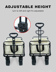 Chariot pliable étendu à grande roue Chariot Chariot Beige pliable Camping Plage Chariot <span class=keywords><strong>de</strong></span> pêche Chariot Chariot - Product Image 4