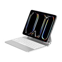 Keyboard Proyeksi Terpisah Nirkabel Model Gunting USB Type-C Ukuran Penuh dengan Touchpad LED Backlit dan Fungsi Magic Key untuk iPad