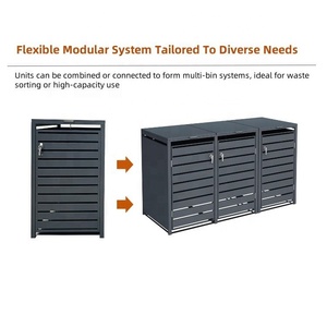 Double Steel Wheelie Rubbish <strong>Bin</strong> <strong>Cover</strong> Outdoor Garden Garbage <strong>Bin</strong> Storage Shed with Lockable Doors - Product Image 6