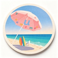 Sous-verres en papier personnalisés en gros, motif cocotier, sous-verres en papier blanc, sous-verres personnalisés pour bars et hôtels