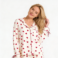 Ensemble de pyjama élégant pour femmes Beefey, imprimé personnalisé, manches longues, shorts, tissu en bambou respirant, vêtements décontractés pour la maison