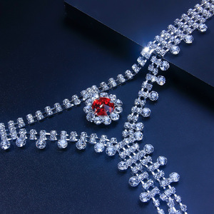 Cadena de ropa interior de cristal brillante con diamantes de imitación B2472, cadena corporal sexy plateada con circonitas, cadena para bikini de playa - Product Image 2