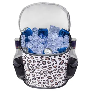 24 latas 15 L Mochila Cooler aislado leopardo impreso Cooler bolsas de almuerzo para mujeres Picnic, Comestibles, playa, Camping, Viajes
