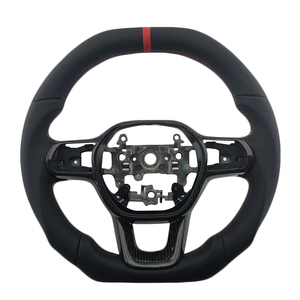 พวงมาลัยหนังเรียบสีแดงลายเส้นด้านบน ดีไซน์โดดเด่น เหมาะสำหรับรถยนต์ฮอนด้า ซีวิค เจนเนอเรชั่นที่ 11 - Product Image 1