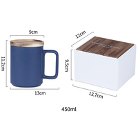Vente en gros de tasses à eau en porcelaine nordique créative de 15 oz, logo personnalisé imprimé, tasse à café en céramique mate vintage avec boîte cadeau et couvercle