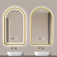 Espejo de Baño LED Inteligente Moderno con Forma de Arco, Sin Marco, Opciones de Tamaño Disponibles para Baño