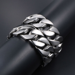 Titanium Steel Chunky Bracelet Men's <b>Sandblasted</b> Brushed Finish CE226 - Product Image 4