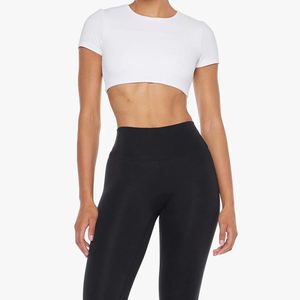 L230743 mujeres Yoga gimnasio Fitness conjuntos deportes ropa deportiva camisa corta Athleisure entrenamiento gimnasio Yoga pantalones correr deportes <span class=keywords><strong>Leggins</strong></span> conjunto - Product Image 5