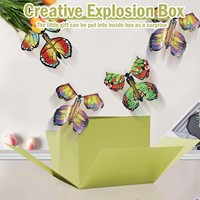 Boîte surprise papillon volant avec logo personnalisé, emballage en papier de luxe, boîte à explosion magique DIY pour cadeaux de mariage en gros