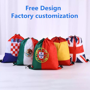 Wholesale 210D Sport Outdoor World Soccer Cup Drawstring Backpack Souvenir Gift for Soccer Cup Fans