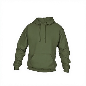 เสื้อฮู้ดผู้ชายสีเขียวมะกอกทรงปกติ ผ้าฝ้ายเฟรนช์เทอร์รี่ สวมใส่สบาย มีกระเป๋าหน้า เหมาะสำหรับใส่ในฤดูใบไม้ร่วง - Product Image 3