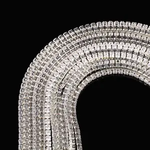 Vente en gros de chaîne de corps en strass 3mm perle d'eau en diamant chaîne à griffes pour vêtements accessoires de chaussures accessoires de bricolage
