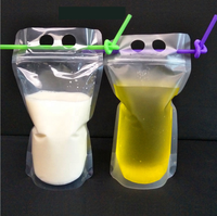 Sac transparent en plastique pour boisson froide, nouveauté, pochette d'emballage amusante, à réaliser soi-même,