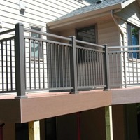 Balustrades en alliage d'aluminium thermolaqué de qualité supérieure, rampes de terrasse en verre, escaliers sur mesure, rampes de balcon, résistantes à la rouille et à l'eau