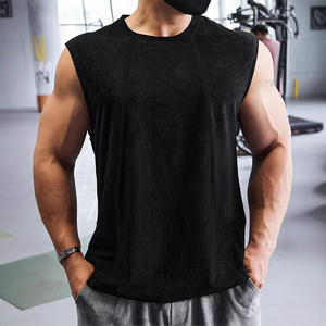 Débardeur homme tricoté rayé, coupe ajustée, style sport décontracté, épaules larges, pour le fitness et le commerce transfrontalier - Product Image 4