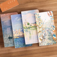 Nouveau style A6 cahier couleur peinture à l'huile série Vintage célèbre peinture bloc-notes journal portable personnalisable en gros