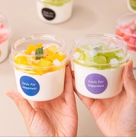 Gobelets en Plastique PET Transparent Jetables 150ml 250ml pour Aliments Boîtes à Gâteaux Yaourt Glaces Gelées Puddings Desserts avec Couvercles