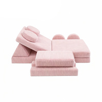 Sofá Modular para Niños de 10 Piezas, Sofá de Juego con Forma de Auto, Espuma de Alta Densidad 25D/35D, Precio de Mayoreo Directo de Fábrica, BSCI OEKO-TEX