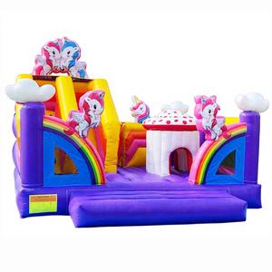 Château gonflable licorne magique avec toboggan humide et sec, château gonflable commercial, trampoline, château de saut - Product Image 5