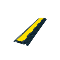 Protectores de Cables para Piso de 2 Canales, de Goma y PVC, Amarillo y Negro, 10-15 mph