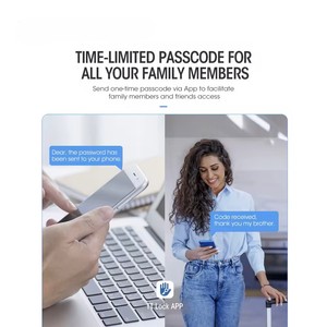 Hot Selling A61 Smart Door Lock NFC <strong>Fingerprint</strong> <strong>Reader</strong> Waterproof WIFI APP <strong>Control</strong> Home Office-Keyless <strong>Access</strong> Card Password - Product Image 4