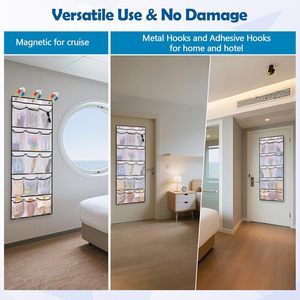 Organisateur magnétique à suspendre derrière la porte, 15 poches, blanc, en PVC, pour rangement approuvé pour les croisières, pour l'organisation derrière les portes - Product Image 6