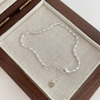 Bracelet minimaliste en argent sterling 925 à maillons ovales, chaîne réglable, bijoux fins