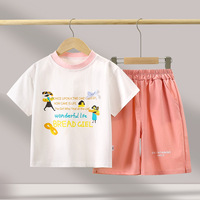 Ensemble Coton Manches Courtes Fille Prix de Gros – T-shirt et Short Élégant et Ample pour Bébé Fille – Tenue d'Été Vêtements Enfants