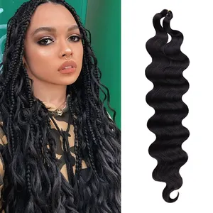 26 Inch Body Wave Crochet Synthetic Paquete De Pelo Sintetico Tissage Blonde Braided Hair Extensions