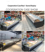 Vitrine Réfrigérée Commerciale Personnalisable pour Viande Fraîche, en Acier Inoxydable, à Refroidissement par Air, avec Contrôle Numérique, pour la Conservation de la Fraîcheur