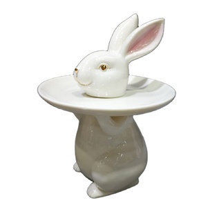 أطباق فواكه سيراميك عالية القدم صينية تقديم أطباق باردة حلويات مكسرات شاي حفلات أوروبا أنيقة - Product Image 2