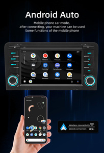 Bqcc 2DIN Quad/Octa lõi <span class=keywords><strong>Android</strong></span> 13 xe đài phát thanh Carplay Wifi <span class=keywords><strong>GPS</strong></span> BT xe máy nghe nhạc USB DSP 32eq xe Stereo cho Audi A3 2003-2011 - Product Image 6