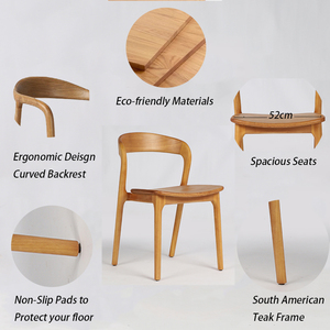 उच्च गुणवत्ता वाले आउटडोर स्टैकबल ठोस आधुनिक लकड़ी लिविंग रूम रेस्तरां कॉफी की दुकानों के लिए लकड़ी की सीट डाइनिंग रूम कुर्सी - Product Image 2