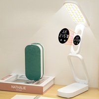 Led Table Pliante Portable 2400/4000/6000/800010000mA 2.4A Power Bank Horloge Batterie Niveau Affichage Lecture Lampe de Bureau
