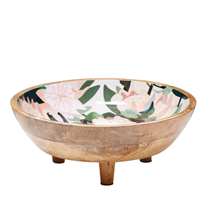 Cuenco de madera de mango recubierto de esmalte con estampado clásico liso elegante diseño de tendencia ecológico para servicio de cocina de comedor comercial - Product Image 2