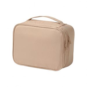 Sac de voyage double couche pour cosmétiques, grande capacité, en nylon tendance, avec fermeture éclair, pour pinceaux de maquillage, souple - Product Image 6