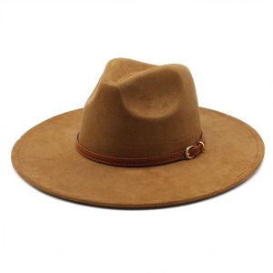Sombrero Fedora de Poliéster/Algodón con Borde Cubierto y Diseño Liso para Hombre, Venta al por Mayor, Ala Ancha Plana, Estilo Mexicano Panamá, para Fiestas al Aire Libre y Pesca - Product Image 4